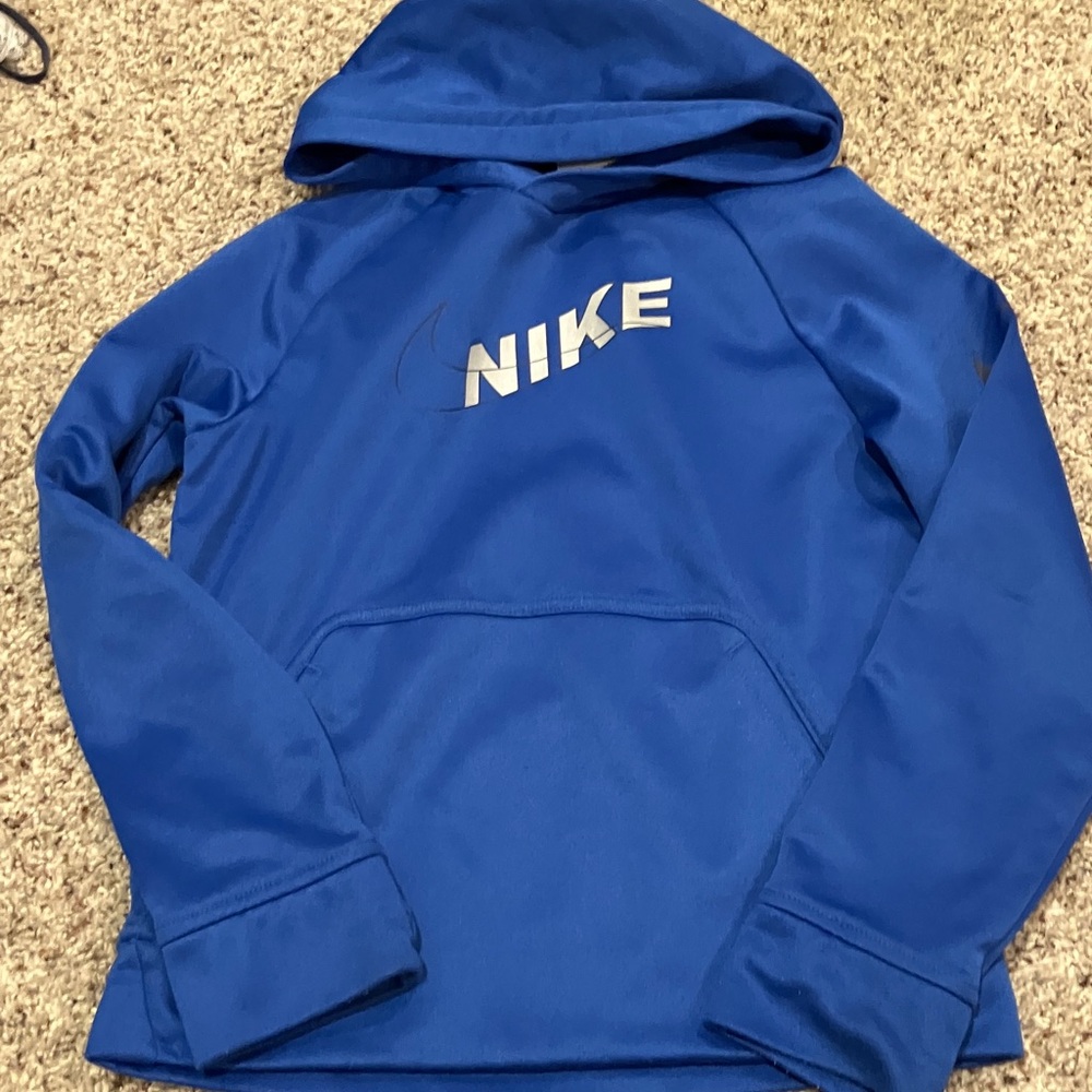 Nike Therma-FIT Hoodie Youth Small Blue Pullover Sweatshirt